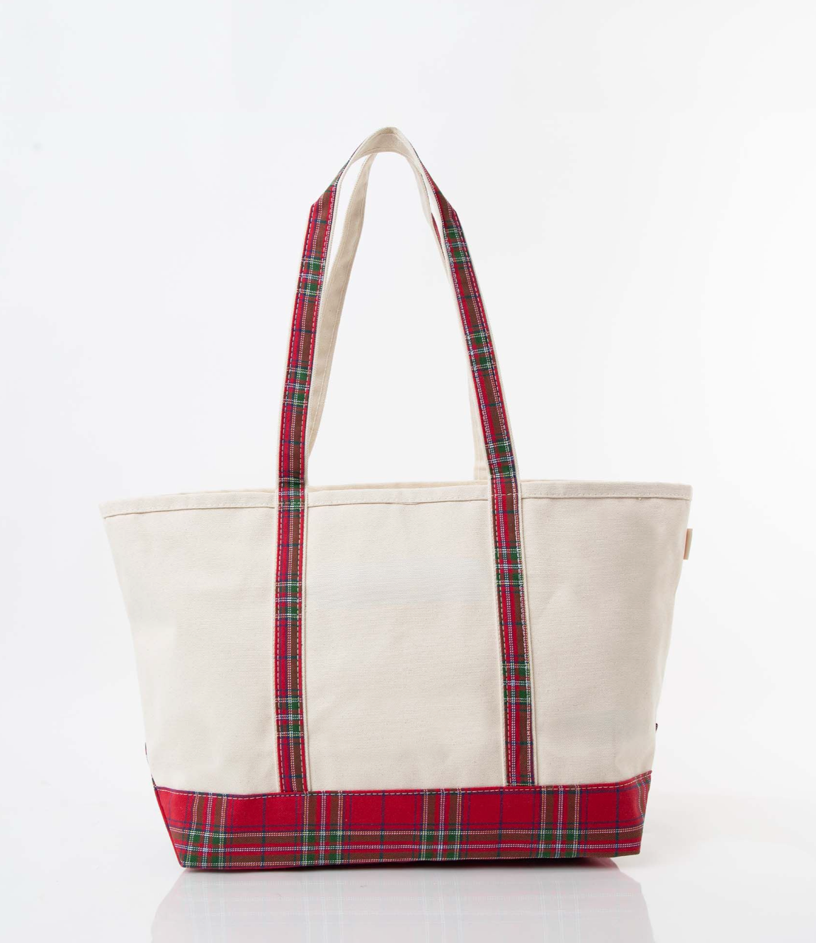 Red Plaid Large Classic Canvas Tote