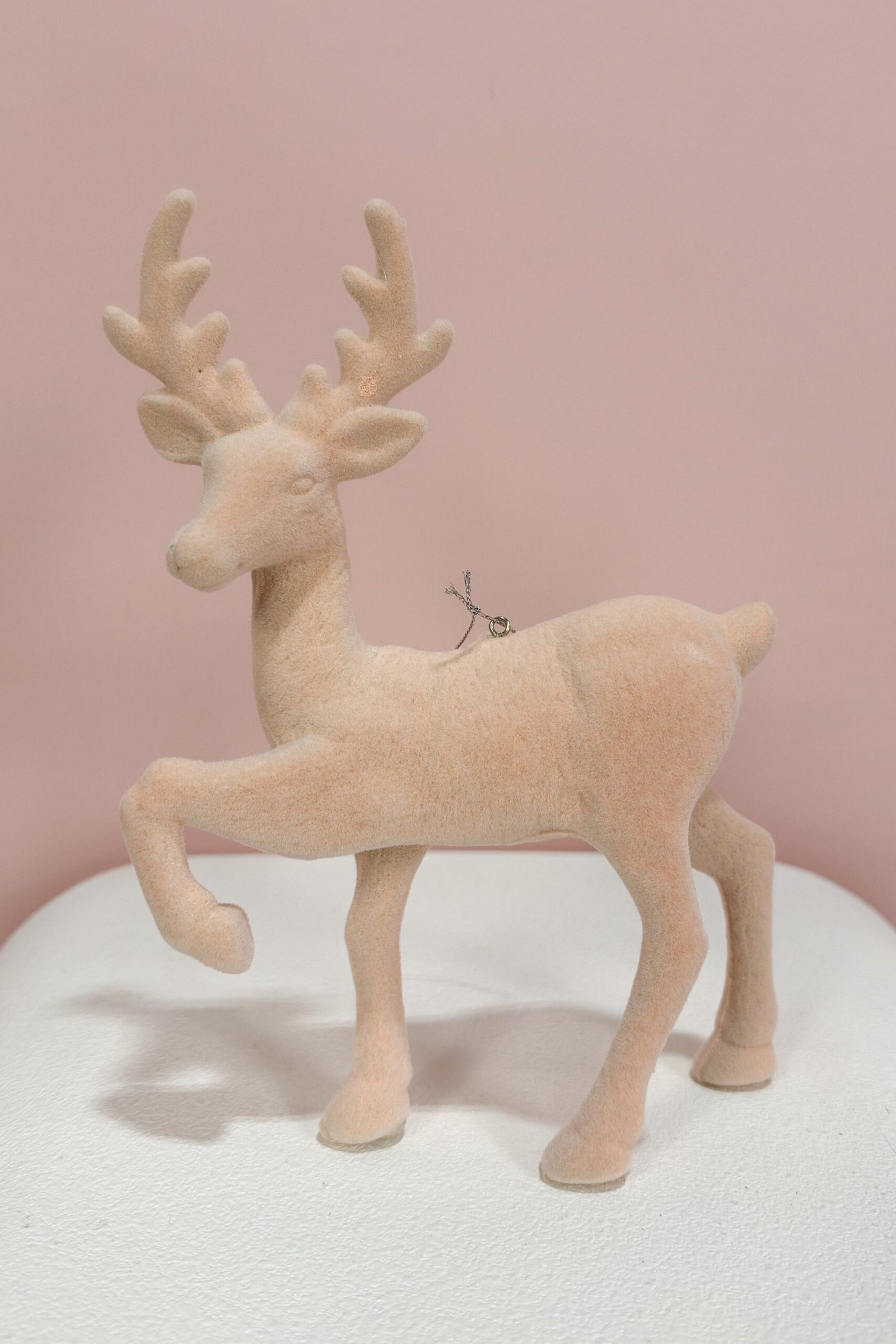 Flocked Deer Ornament