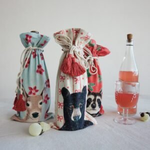 Holiday Animal Wine Bag