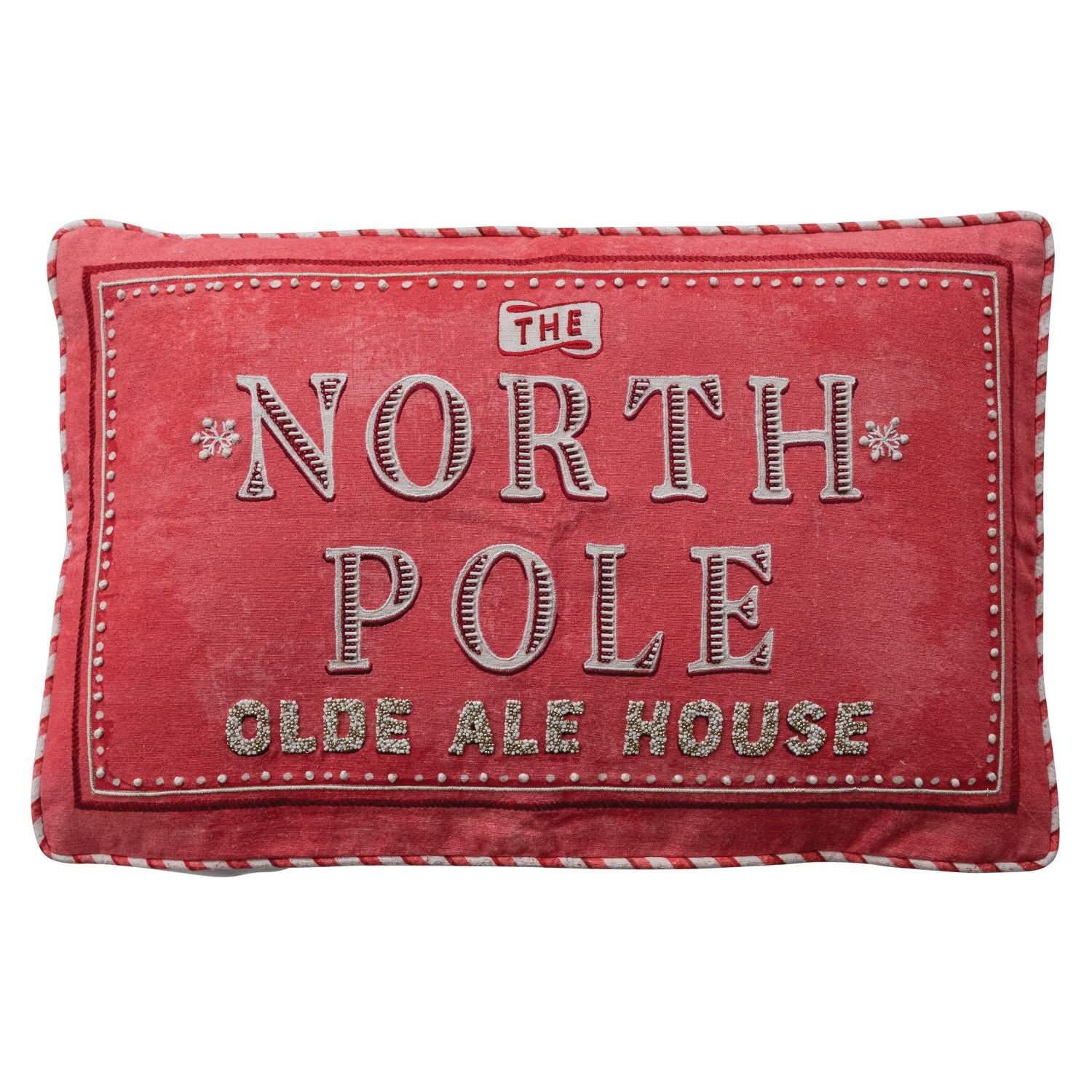 North Pole Velvet Lumbar Pillow