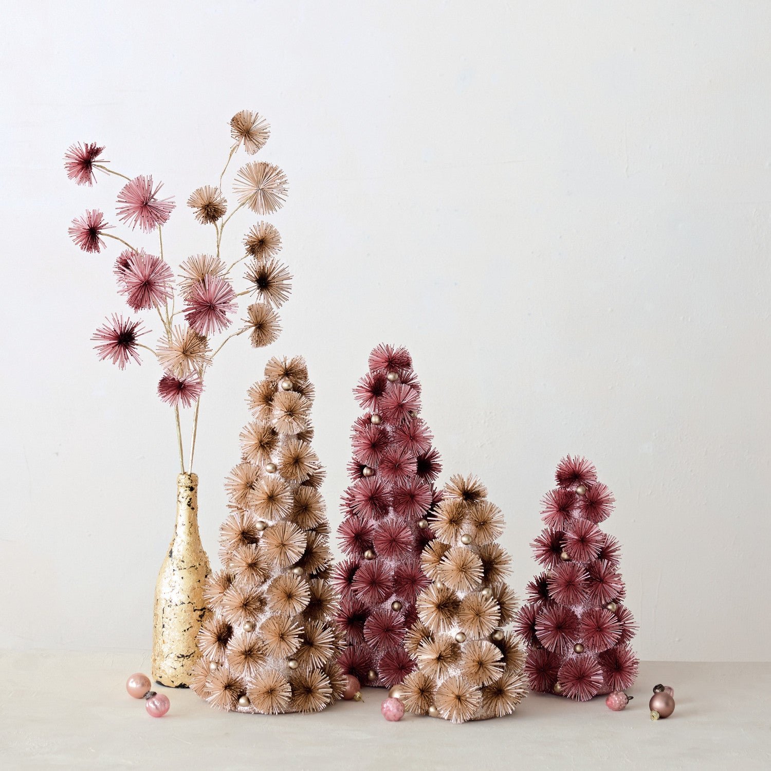 Pink Tinsel Ball Tree M