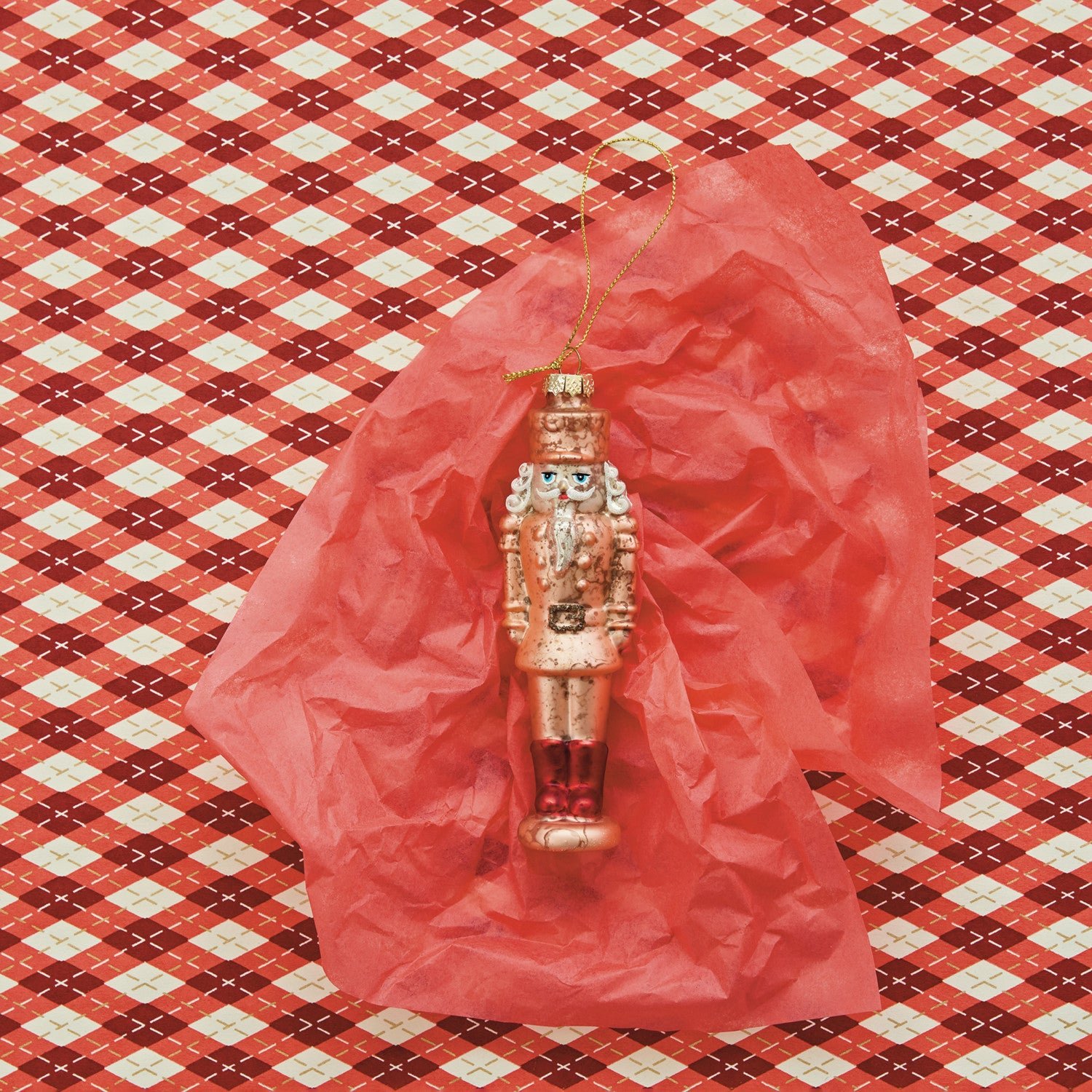 Glass Nutcracker Ornament